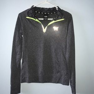 PINK Gray Quarter Zip